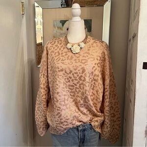 Rose Gold Leopard print oversized sweater